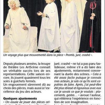 Piece de theatre promis jure carshe courrier de l ouest fevrier 2015