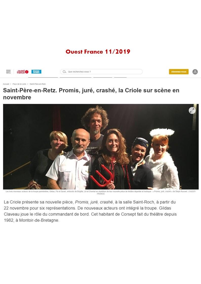 Promis jure crashe iece de theatre par la criole