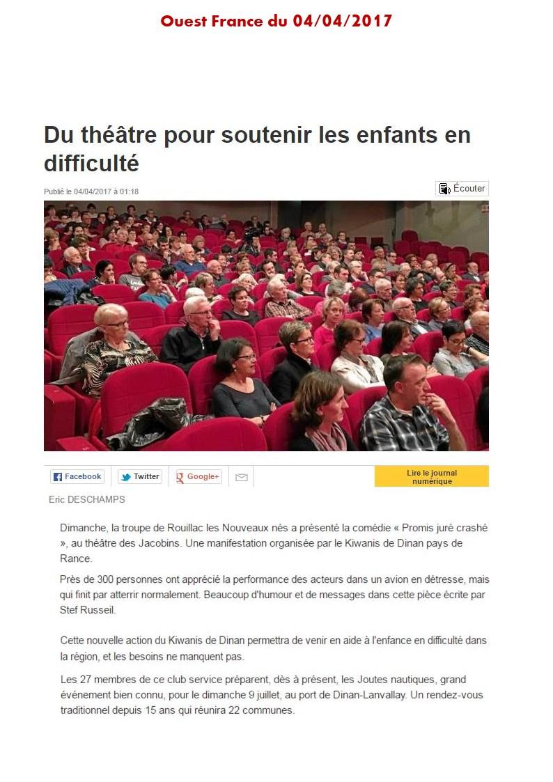 Promis jure crashe iece de theatre rouillac