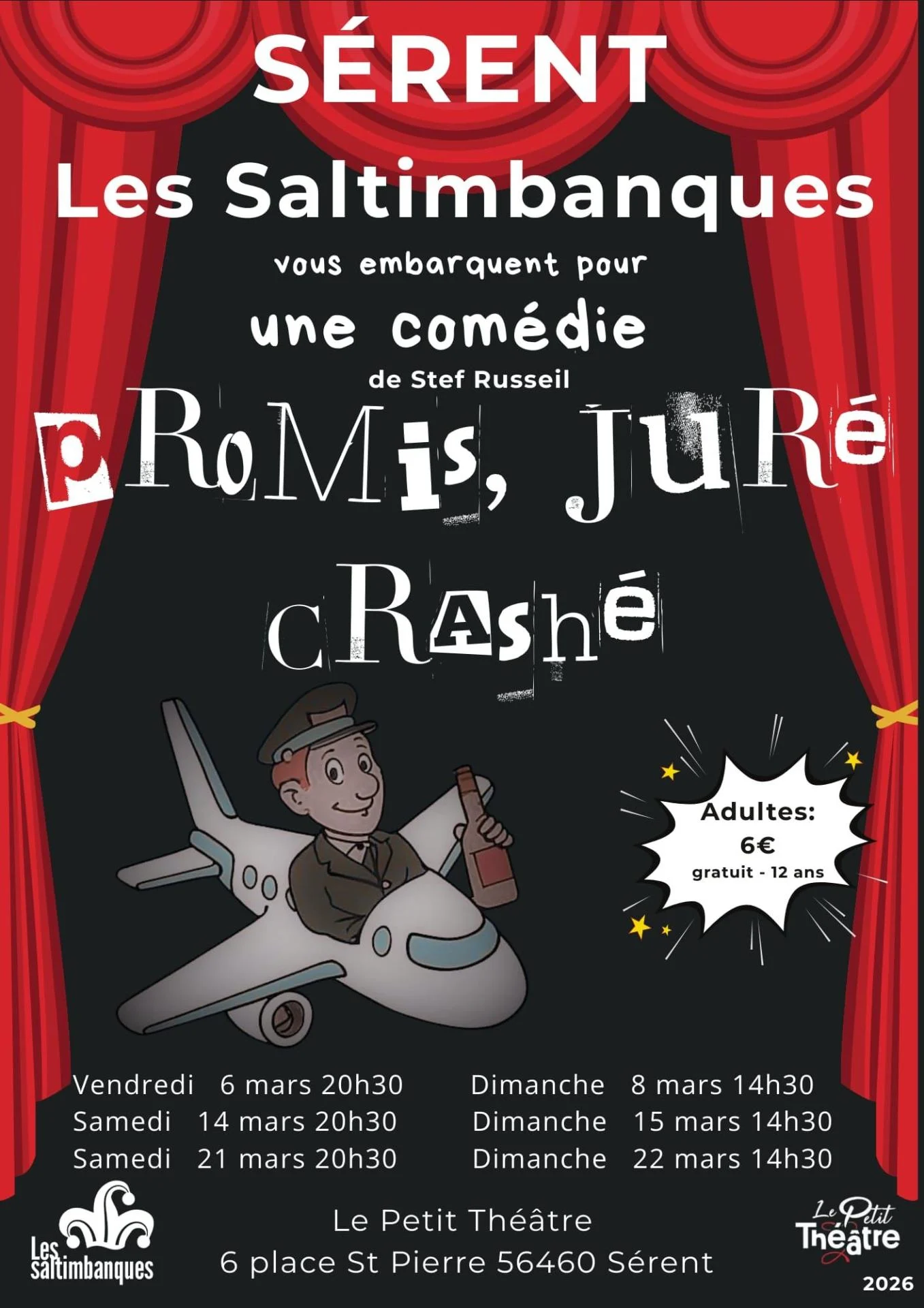 Promis jure crashe piece theatre stef russeil les saltimbanques affiche